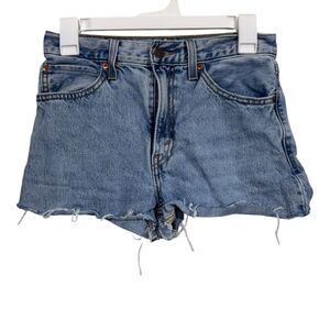 Levi's Light Wash High Waisted Cut Off Jean Shorts